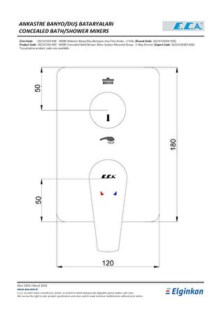 Eca Niobe Ankastre Banyo Bataryası Sıva Üstü Grubu - 2 Yollu 102167243-KDE