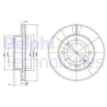 Toyota On Fren Diski (aynası) Havalı Toyota Corolla 1.6 Enjeksyonlu 1992-2003 (ae100 Ae101 Ae111 Kasa) (255 - Delphi Bg2891