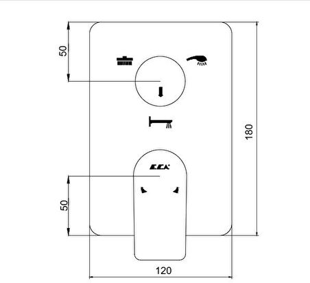 Eca Dalia Ankastre Banyo Bataryası 2 Parça Set / 3 Yollu (102167312-K+102166301)