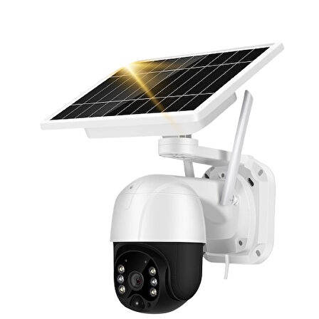 Güvenlik Kamerası Solar Panelli Su Geçirmez Gece Görüş Destekli Wifi Bağlantılı Kamera