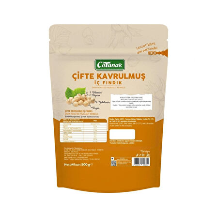 Çotanak 500 Gr Çifte Kavrulmuş İç Fındık