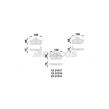 Tata Fren Balatası On Honda CIVIC 2001-2006 Euro CIVIC 1996-1999 Rover 1996-2000 Tata Telcolıne - Braxıs Ab0023