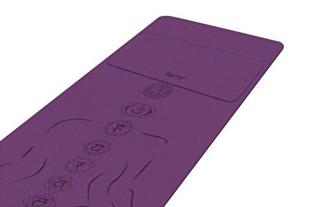 Gymo Sembol Hizalamalı 6mm TPE Yoga Matı Pilates Minderi Diz Dirsek Koruyucu Mat Hediyeli Mürdüm