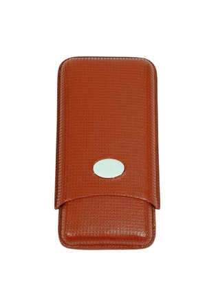 Cohiba Koyu Kahverengi Üçlü Deri Puro Kılıfı