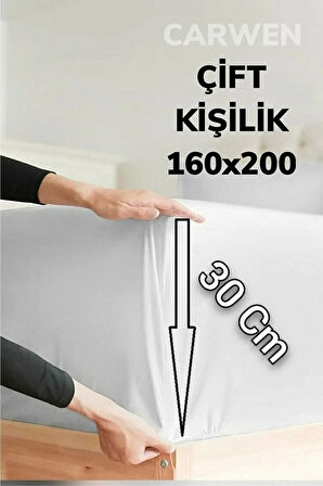 Çift Kişilik Pamuklu Lastikli Çarşaf Takımı Ranforce Kumaş 160x200