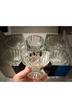 Ayaklı Cam 6lı Reçellik/şekerlik/dondurmalık