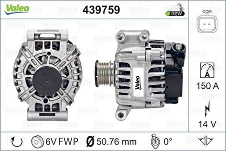 Psa Alternator 12v 150a Ds3 C3 III P208 P308 P207 P3008 P2008 Partner Tepe 207 P308 P508 P208 P5008 C3 P - Valeo 439759