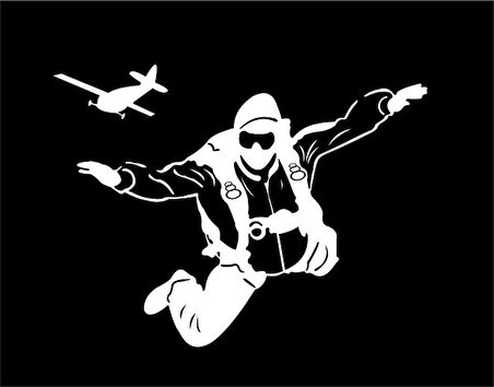 Paraşütten Atlama Oto Sticker Araba Yapıştırması