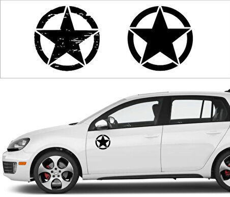 Mini Off Road US ARMY Star Sticker Etiket Yapıştırması 2 Adet