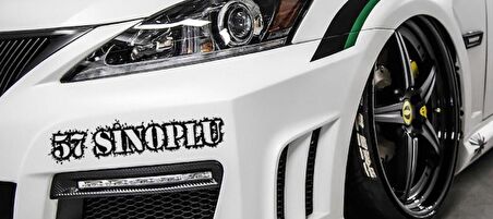 Sinoplu 57 Plaka Araba oto Sticker Yapıştırma 2 Adet