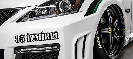 İzmirli 35 Plaka Araba oto Sticker Yapıştırma 2 Adet