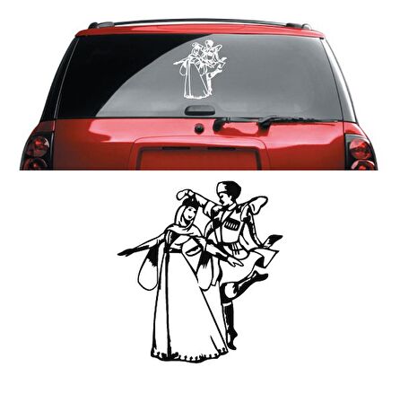 Kafkas Dans Sticker Araba Sticker Yapıştırma Çerkes