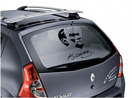 Arka Cam Büyük boy Atatürk Portre Araba Sticker 38cm