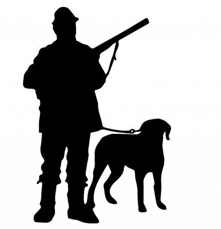 Avcı ve Köpek Araba Stickerı Yapıştırma Vinil Sticker