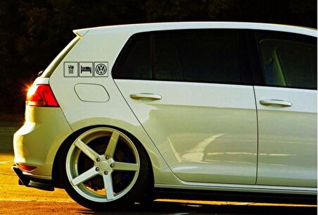 VW Yatma Uyuma Yemek Sticker Araba Yapıştırma 30cm
