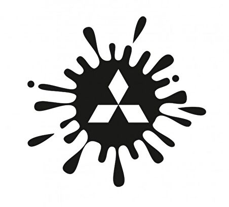 Mitsubishi Boya Sıçraması Görünümü Araba Stickerı 15CM 2 Adet