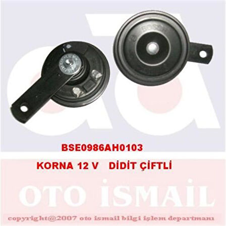 Vag Didit Korna 12v 350 420hz 105db Siyah Set - Bosch 0986ah0103