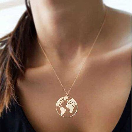 ​Lucky Life 925 Ayar Gumuss  Rose Dünya Kolye