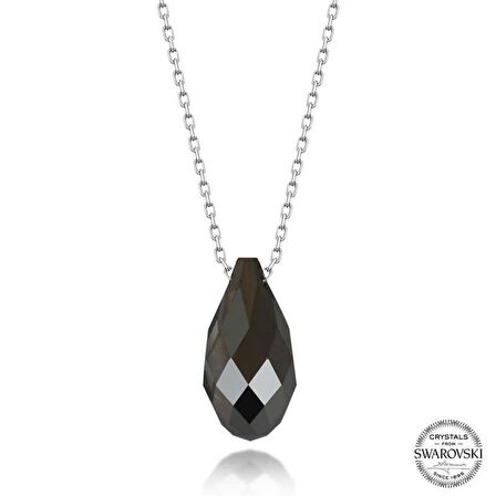 Swarovski Crystal Taşlı Drop Kesim Lucky Life 925 Ayar Gumuss  Kadın Kolye