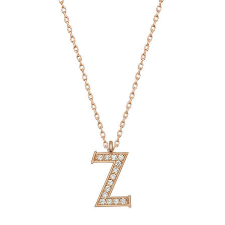 Lucky Life 925 Ayar Gumuss  Rose Z Harfi Kadın Kolye