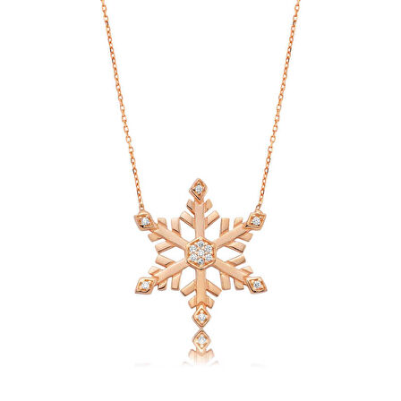 Lucky Life 925 Ayar Gumuss  Kar Tanesi Kadın Kolye