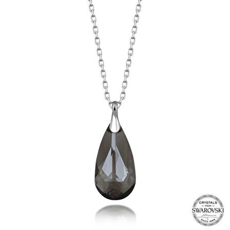 Swarovski Crystal Taşlı Damla Lucky Life 925 Ayar Gumuss  Kadın Kolye