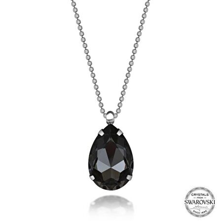 Swarovski Crystal Taşlı Top Zincir Damla Lucky Life 925 Ayar Gumuss  Kadın Kolye