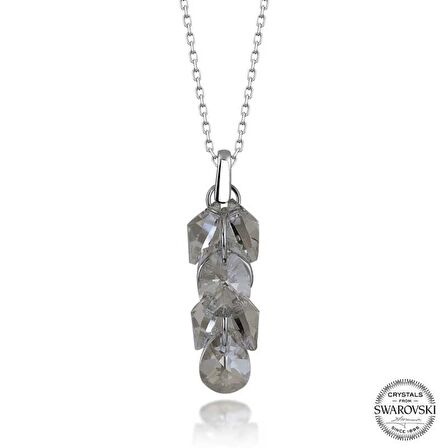Swarovski Crystal Taşlı Salkım Lucky Life 925 Ayar Gumuss  Kadın Kolye