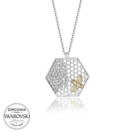 Swarovski Taşlı Lucky Life 925 Ayar Gumuss  Arı Kadın Kolye