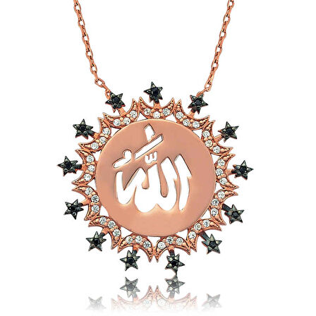 Lucky Life 925 Ayar Gumuss  Allah Yazılı Bayan Kolye