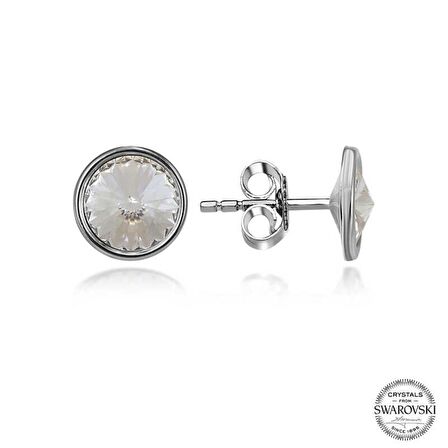 Swarovski Crystal Taşlı Lucky Life 925 Ayar Gumuss  Çivili Kadın Küpe