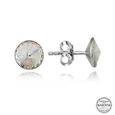Swarovski Crystal Taşlı Lucky Life 925 Ayar Gumuss  Çivili Kadın Küpe