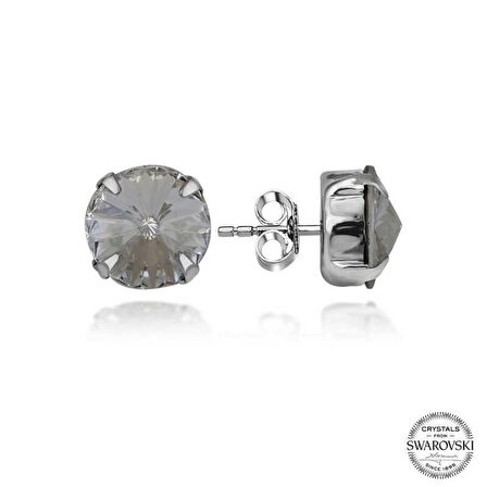 Swarovski Crystal Taşlı Lucky Life 925 Ayar Gumuss   Çivili Kadın Küpe