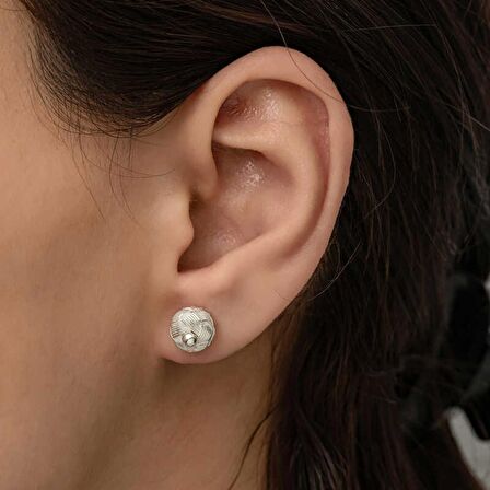 Lucky Life 925 Ayar Gumuss  Kazaziye Örgü Kadın Küpe