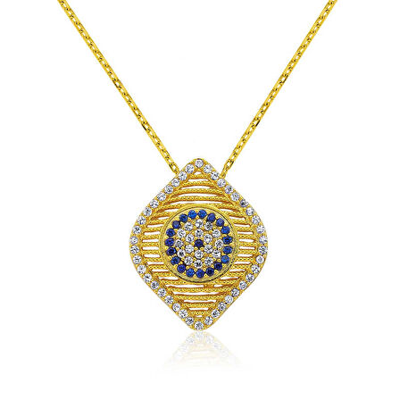 Lucky Life 925 Ayar Gumuss  Nazar Kadın Kolye