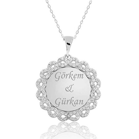 Lucky Life 925 Ayar Gumuss  Kişiye Özel Sonsuzluk İsimli Kolye