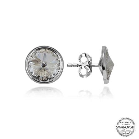 Swarovski Crystal Taşlı Lucky Life 925 Ayar Gumuss  Çivili Kadın Küpe