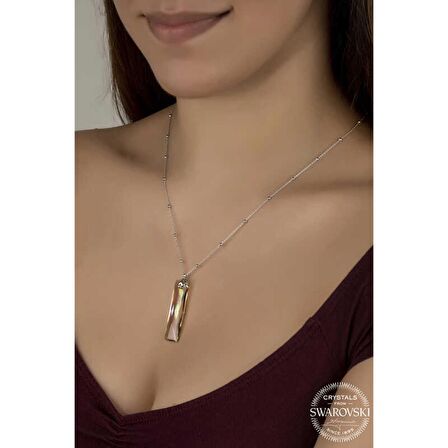 Swarovski Crystal Taşlı Top Zincir Baget Lucky Life 925 Ayar Gumuss  Kadın Kolye