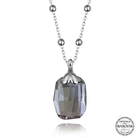 Swarovski Crystal Taşlı Top Zincir Baget Lucky Life 925 Ayar Gumuss  Kadın Kolye