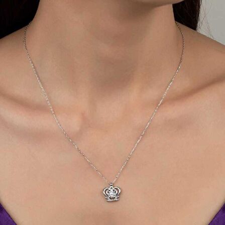 Swarovski Taşlı Lucky Life 925 Ayar Gumuss  Melek Kadın Kolye