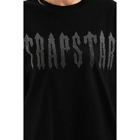 Lucky Life Unisex Taş Desenli Oversize T-Shirt - Siyah