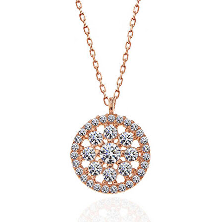 ​Lucky Life 925 Ayar Gumuss Rose Çiçek Kadın Kolye