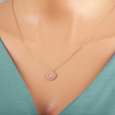 ​Lucky Life 925 Ayar Gumuss Rose Çiçek Kadın Kolye