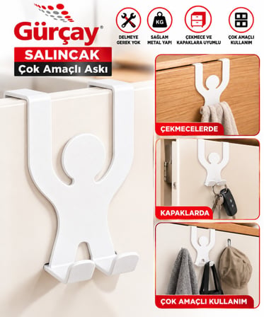Çok Amaçlı Çekmece Kapak Askısı Beyaz