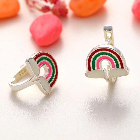 Lucky Life 925 Ayar Gumuss Gökkuşağı Çocuk Küpe