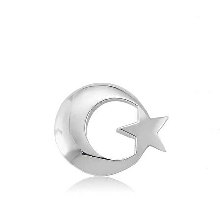 Lucky Life 925 Ayar Gumuss Ay Yıldız Rozet