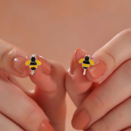 Lucky Life 925 Ayar Gumuss Arı Çocuk Küpesi