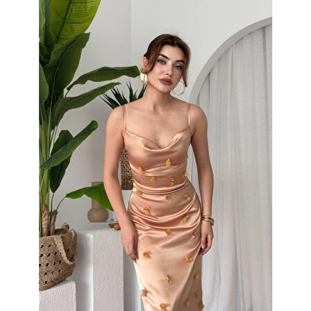 Lucky Life Kadın Çiçek Detaylı Elbise