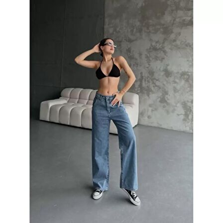 Lucky Life Kadın Palazzo Jeans Pantalon - Mavi