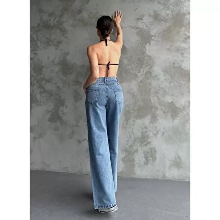 Lucky Life Kadın Palazzo Jeans Pantalon - Mavi